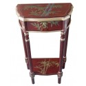Selette chinoise laque rouge 50x30x84