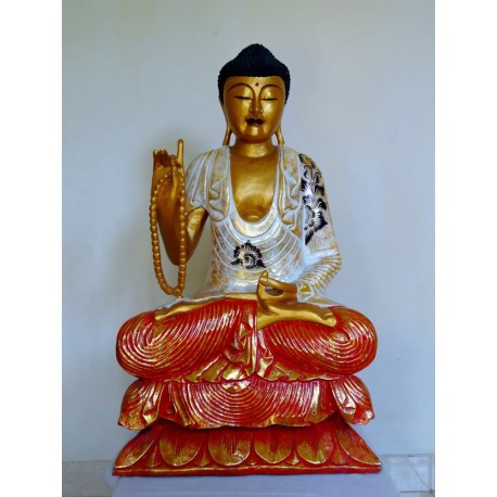Bouddha or et blanc H80