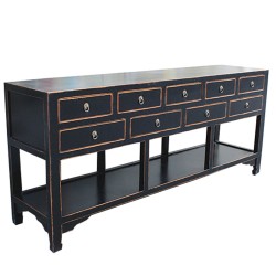 Commode chinoise noire 190x45x83