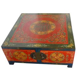 Table basse tibétaine 90x90x40 cm