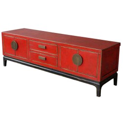 Meuble TV chinois rouge 183x46x53 cm