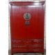 Armoire chinoise rouge penderie + Etagères 120x50x200 cm