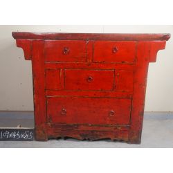 Commode rouge antique 109x45x85 cm
