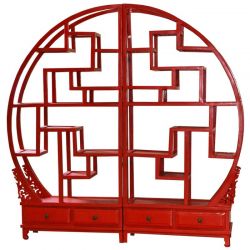 Etagère chinoise destructurée rouge L180xP30xH180 cm
