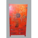 Armoire chinoise rouge 98x52x186
